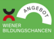 Text 'Wiener Bildungschancen - Angebot' auf grünem Hintergrund