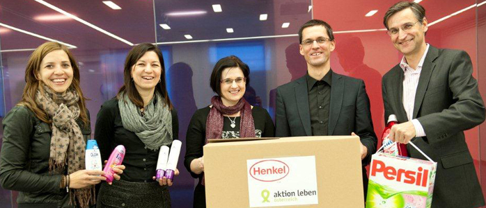 Firma Henkel unterstützt aktion leben mit Sachspenden. (© Barbara Mair)
